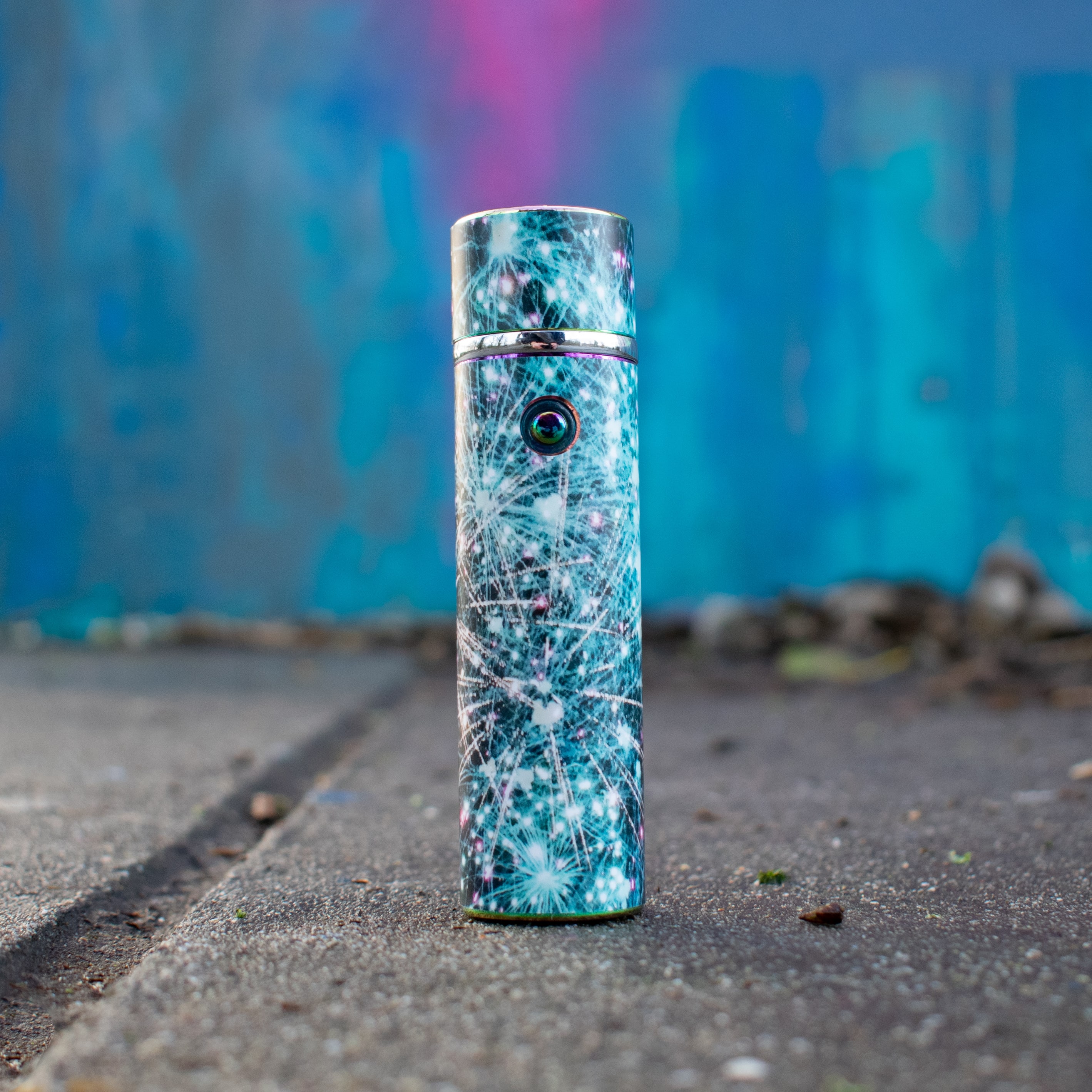 Blue and pink Peony Fireworks - Plasma Blazer + Vinyl Sticker